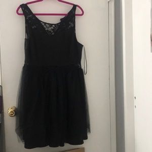 Black dress with lace detail